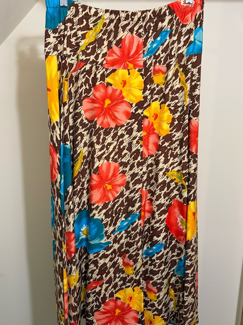 Vintage Jack Winter Floral Cheetah Print Maxi Skirt - Size 10 - Picture 6 of 6